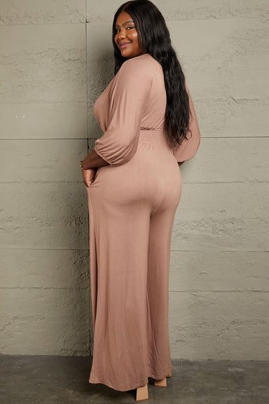 Victoria  Full Size Smocking Waist Jumpsuit - Coco and lulu boutique
