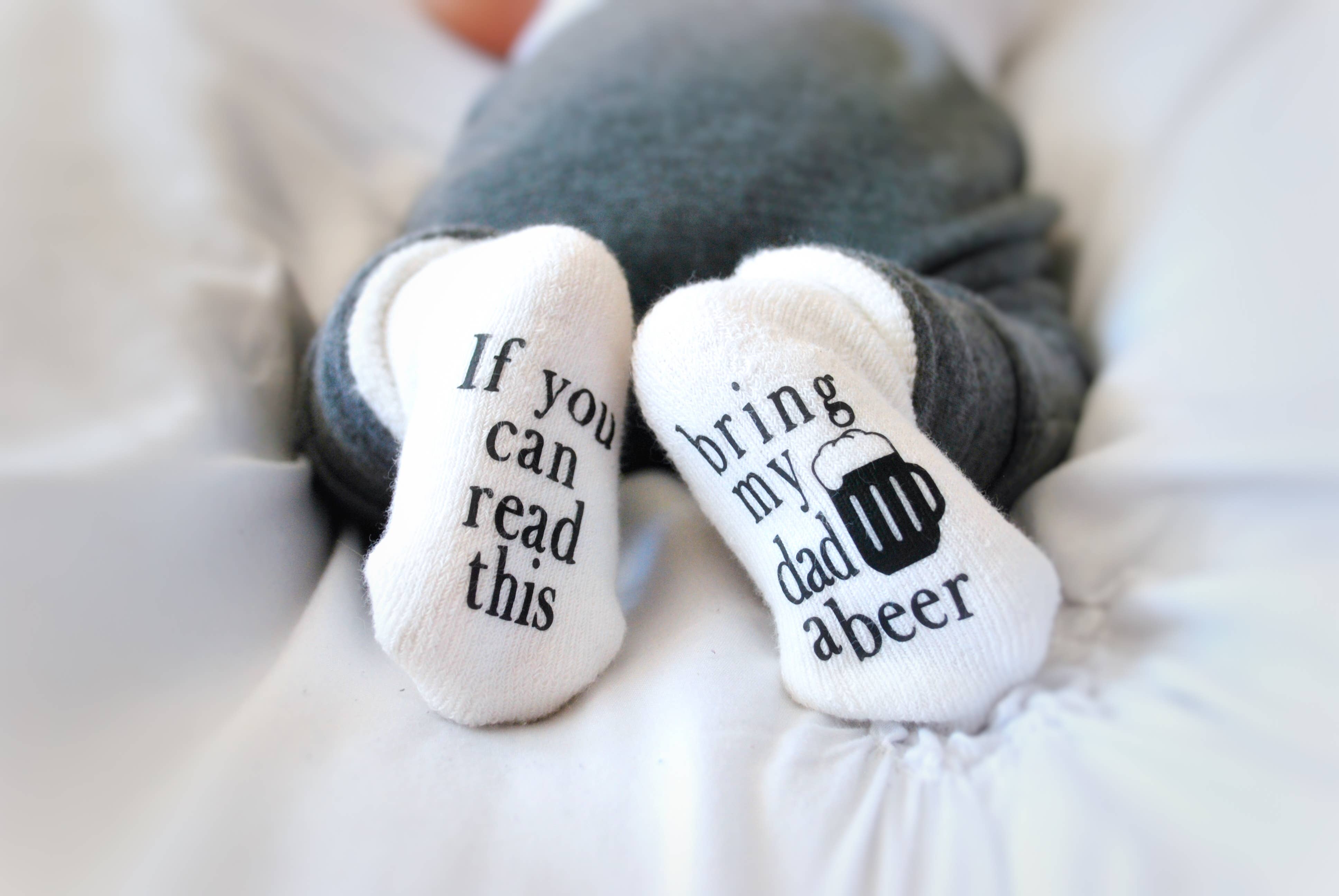 Bring My Dad a Beer Baby Socks - Coco and lulu boutique