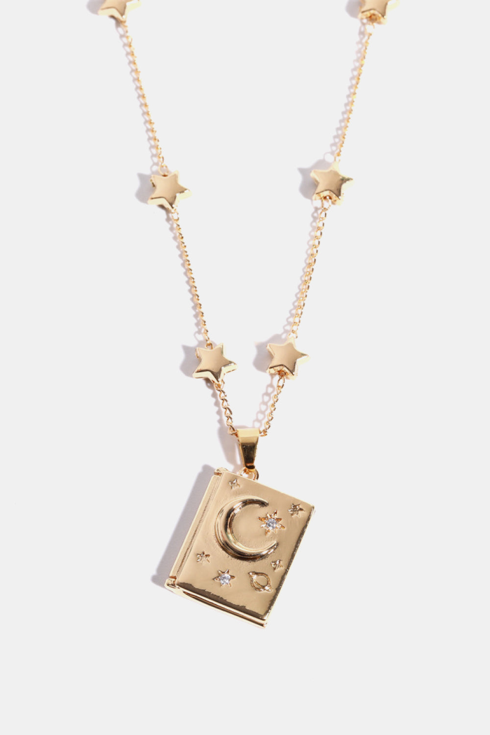 Star and Moon Copper 14K Gold-Plated Necklace - Coco and lulu boutique