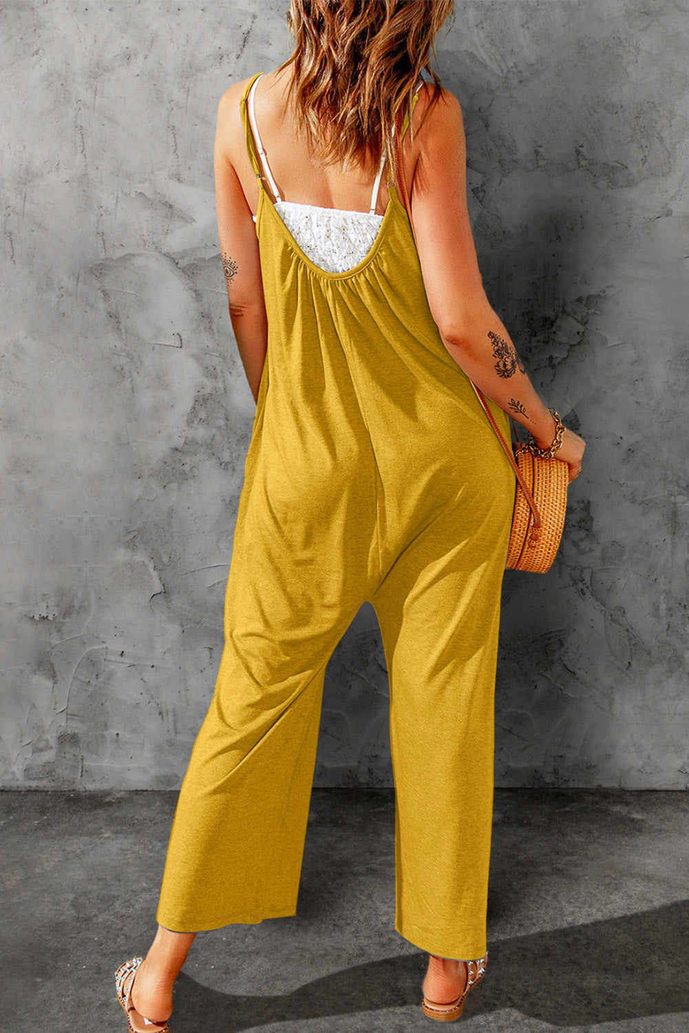 Skyler Spaghetti Strap Wide Leg Jumpsuit - Coco and lulu boutique