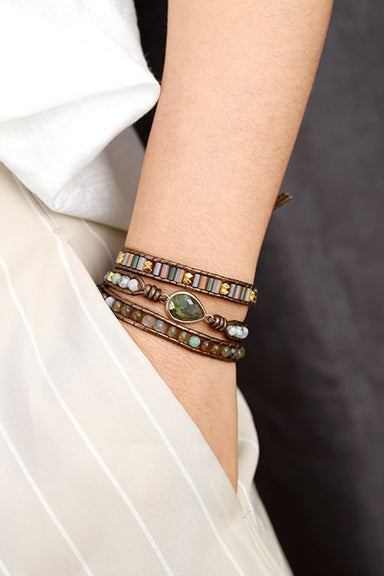 Handmade Triple Layer Beaded Wrap  Bracelet - Coco and lulu boutique