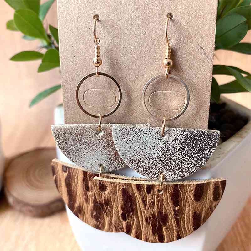 Modern  Semicircle Drop Earrings - Coco and lulu boutique