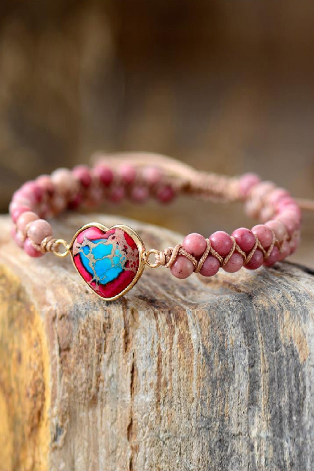 Soul 2 Handmade Heart Shape Natural Stone Bracelet - Coco and lulu boutique