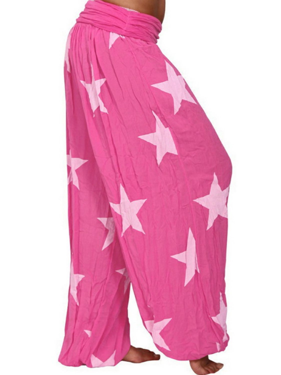 Bohemian Full Size Ruched High Waist Beach Printed Pants - Coco and lulu boutique