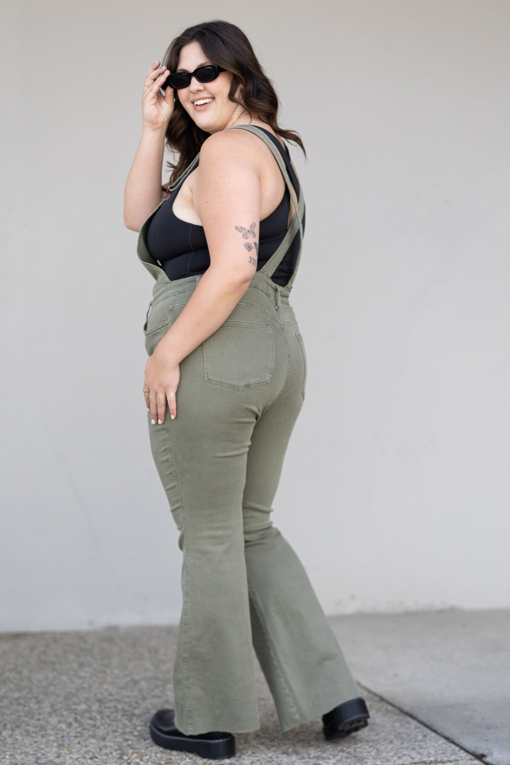 Kelsey Flare Tummy Control Overalls - Coco and lulu boutique