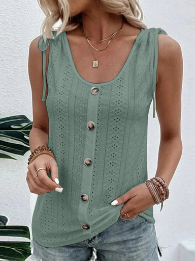 Luna Full Size Scoop Neck Sleeveless Tank Top - Coco and lulu boutique