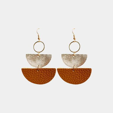 Geometrical Shape Dangle Leather Earrings - Coco and lulu boutique