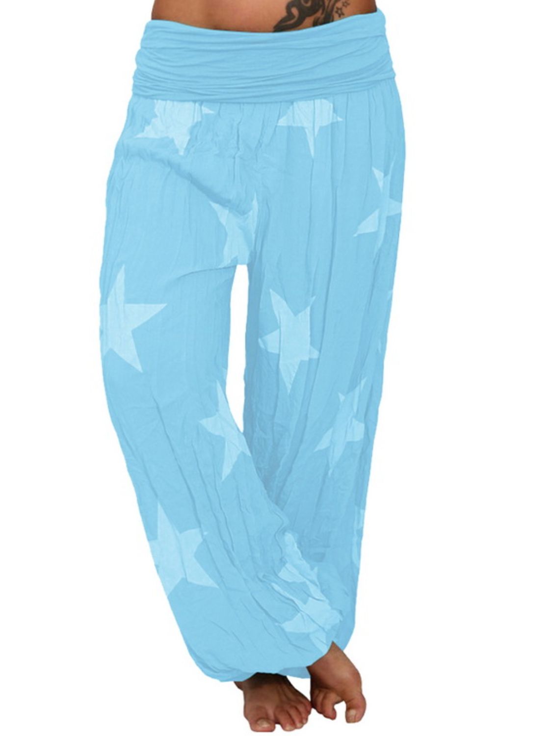 Bohemian Full Size Ruched High Waist Beach Printed Pants - Coco and lulu boutique