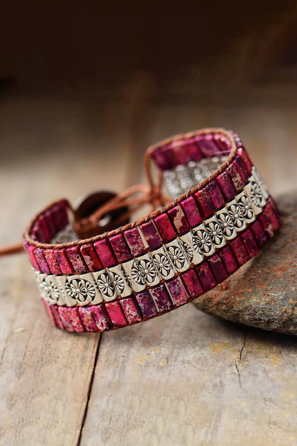 Handmade Triple Layer Natural Stone Bohemian  Bracelet - Coco and lulu boutique