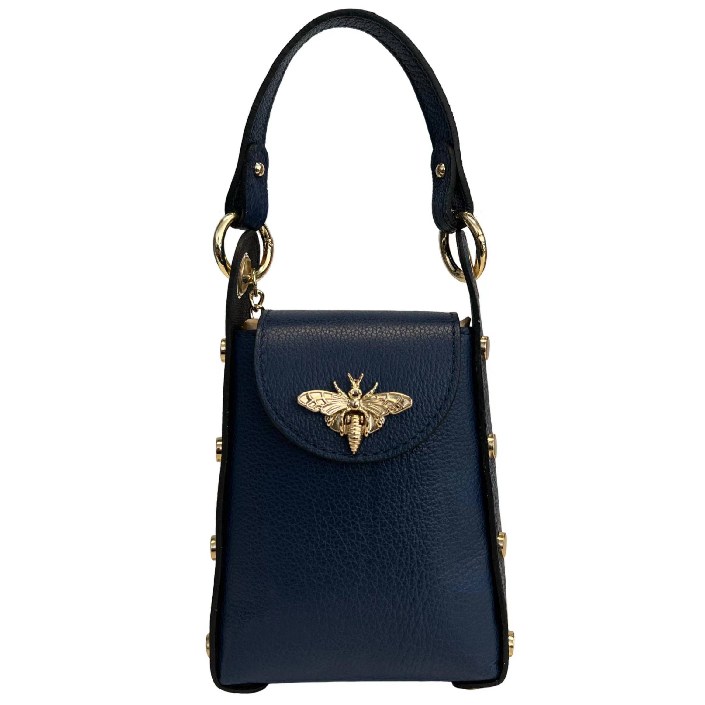 Modarno mini bag in genuine leather dollar with bee-shaped l - Coco and lulu boutique