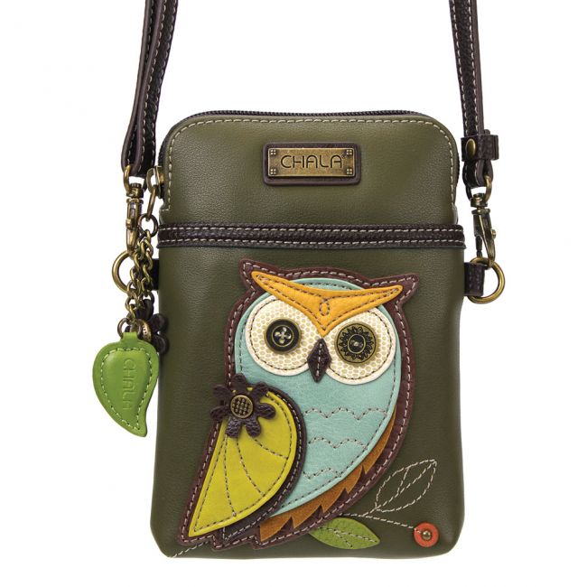 Owl Olive Green Collectable Cellphone Bag - Coco and lulu boutique
