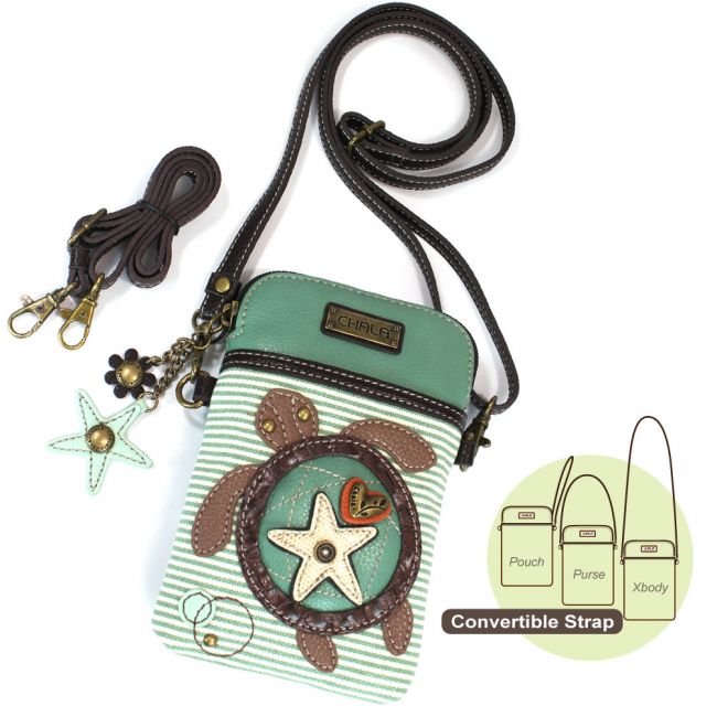 Sea Turtle Striped Cellphone Crossbody Bag - Coco and lulu boutique