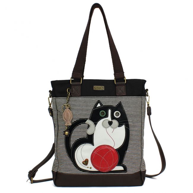 Black and White Fat Kitty Cat Collectable Work Tote Bag - Coco and lulu boutique