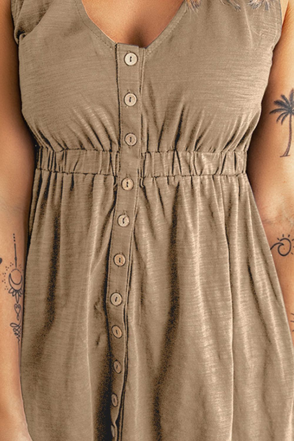 Gracie Sleeveless Button Down Mini Dress - Coco and lulu boutique