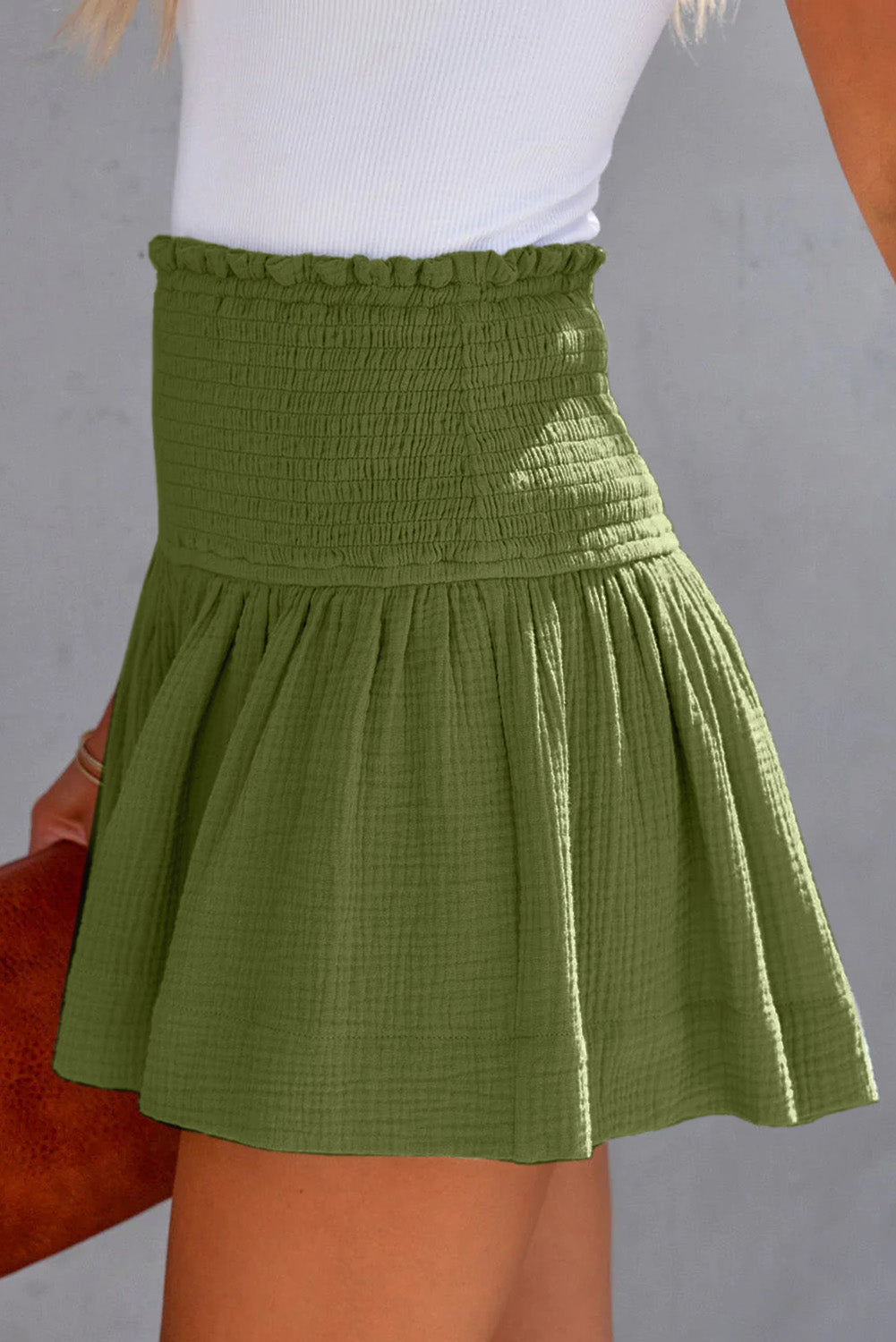 Kelly Smocked Waistband Cotton Shorts - Coco and lulu boutique