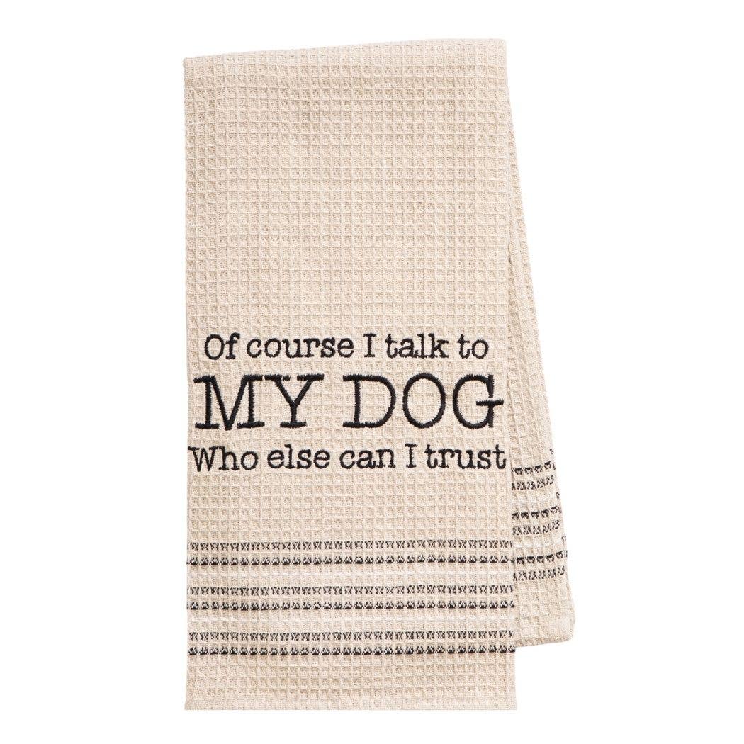 My Dog Waffle-Weave Dishtowel - Coco and lulu boutique