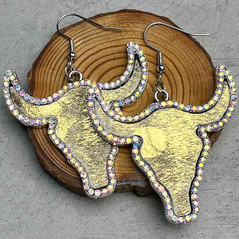 Rhinestone Bull Earrings - Coco and lulu boutique