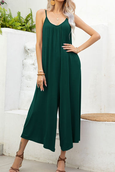 Spaghetti Strap Scoop Neck Jumpsuit - Coco and lulu boutique