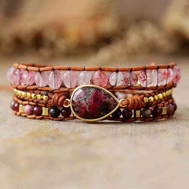 Natural Stone Wrap BraceletBracelet - Coco and lulu boutique