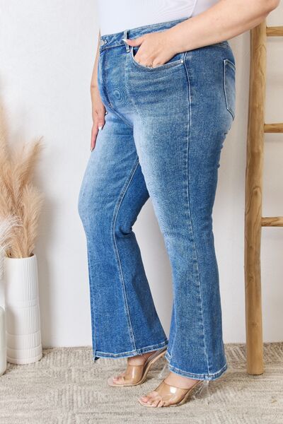 RISEN Full Size High Rise Ankle Flare Jeans - Coco and lulu boutique