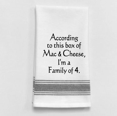 Dish Towel Humor... According to this box of Mac and Cheese... - Coco and lulu boutique