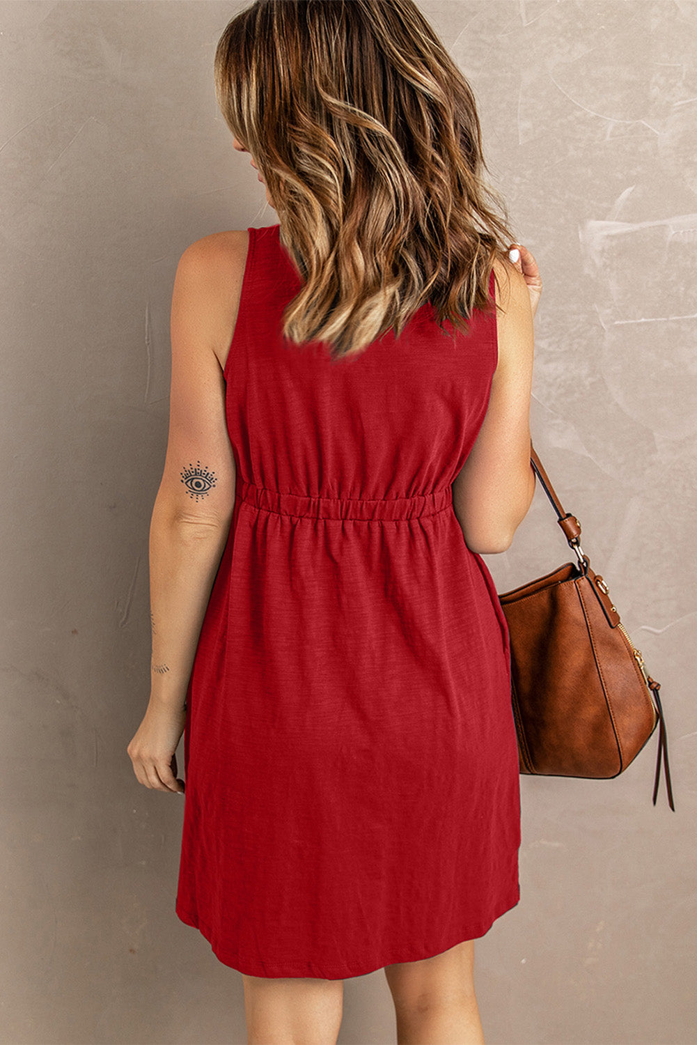 Gracie Sleeveless Button Down Mini Dress - Coco and lulu boutique