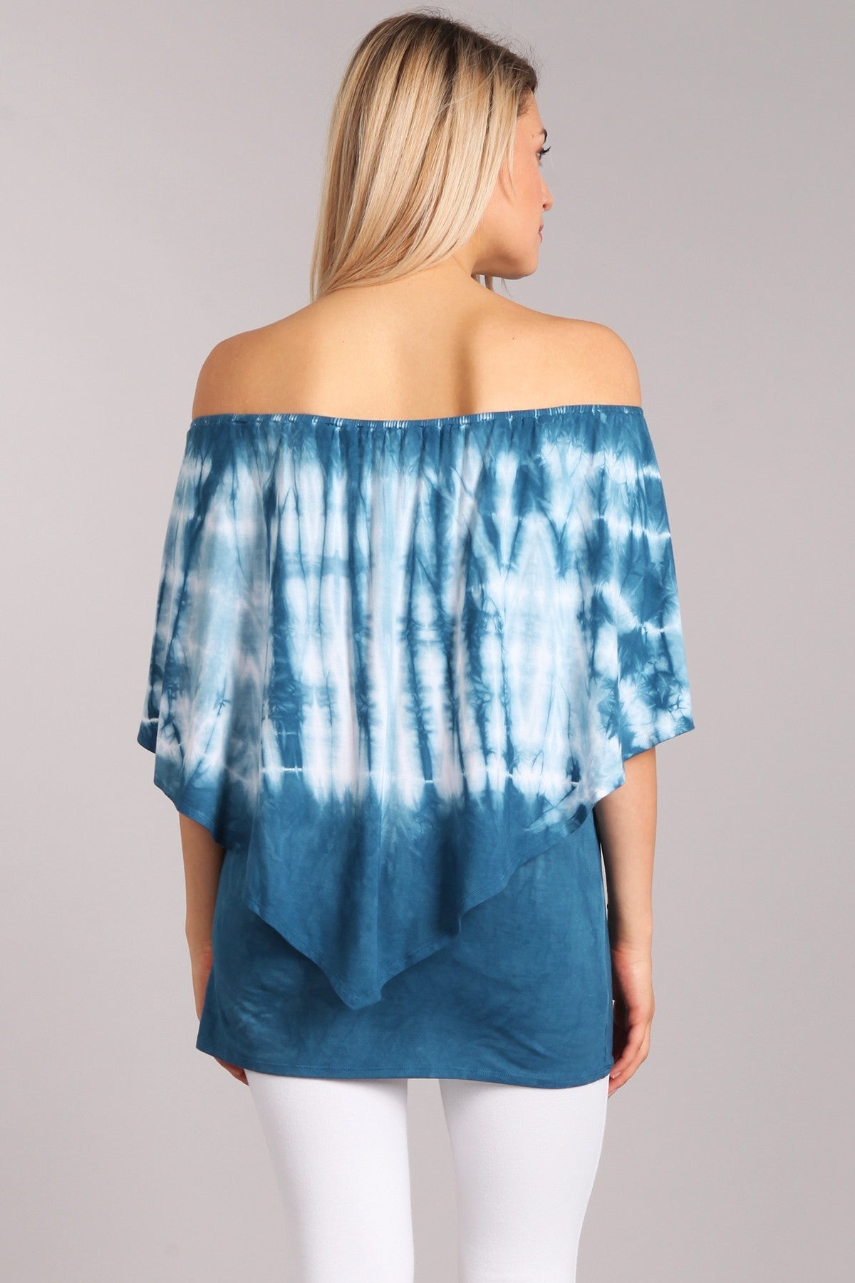 Tiki Women's Teal Tie Dye Four Way Top - Coco and lulu boutique