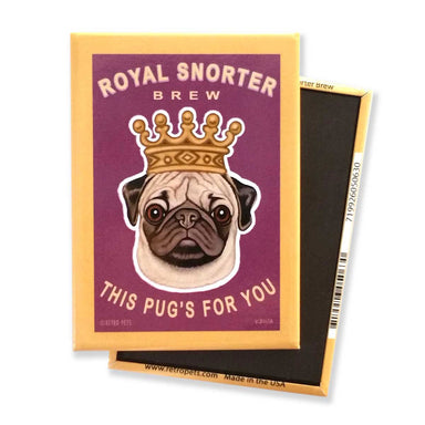 Royal Snorter Pug Retro Pet Dog Magnet - Coco and lulu boutique