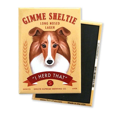 Sheltie Long nosed Lagger Retro Pet Magnet - Coco and lulu boutique
