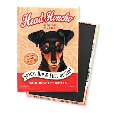 Miniature Pinscher Leader of The Pack Retro Pet Dog Magnet - Coco and lulu boutique