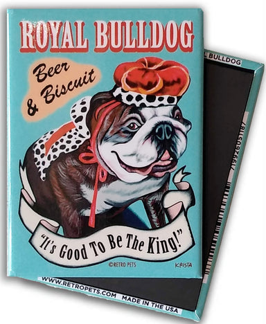 English Bulldog Royal Retro Pet Dog Magnet - Coco and lulu boutique