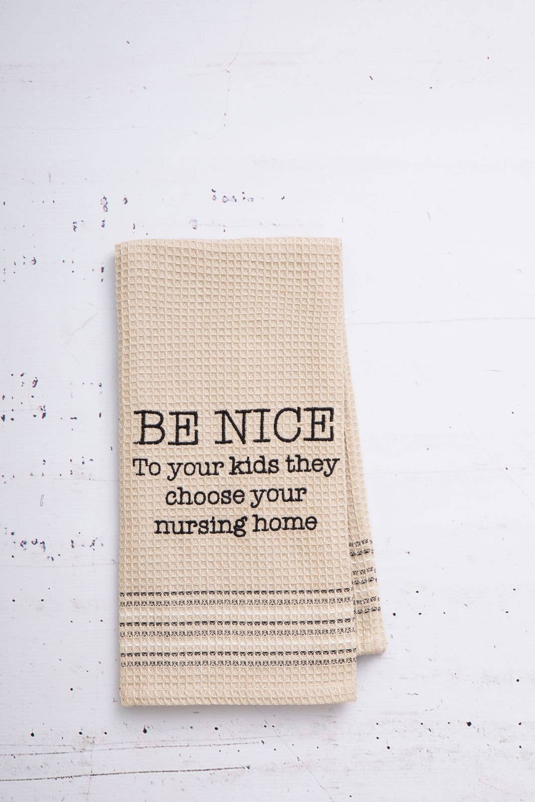 Be Nice Waffle-Weave Dishtowel - Coco and lulu boutique