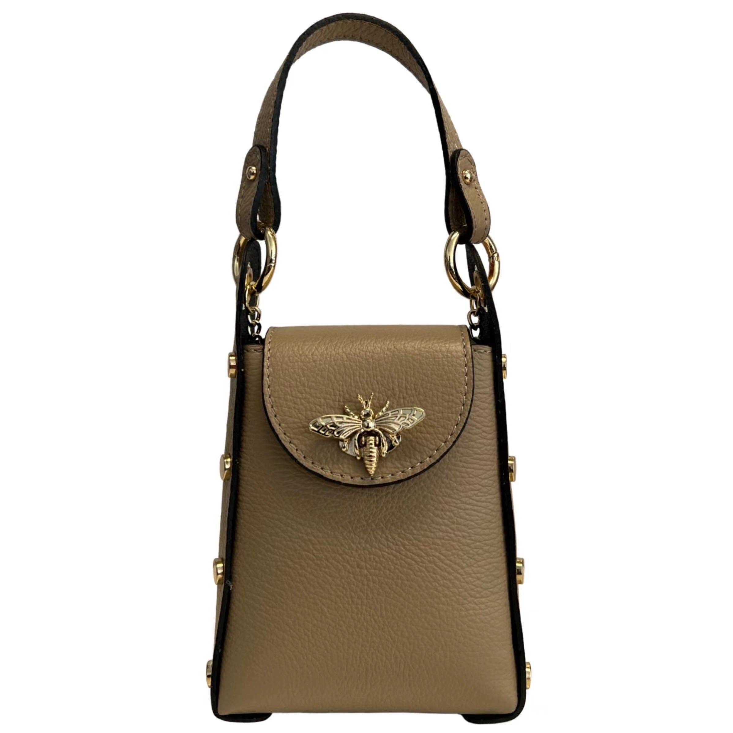 Modarno mini bag in genuine leather dollar with bee-shaped l - Coco and lulu boutique