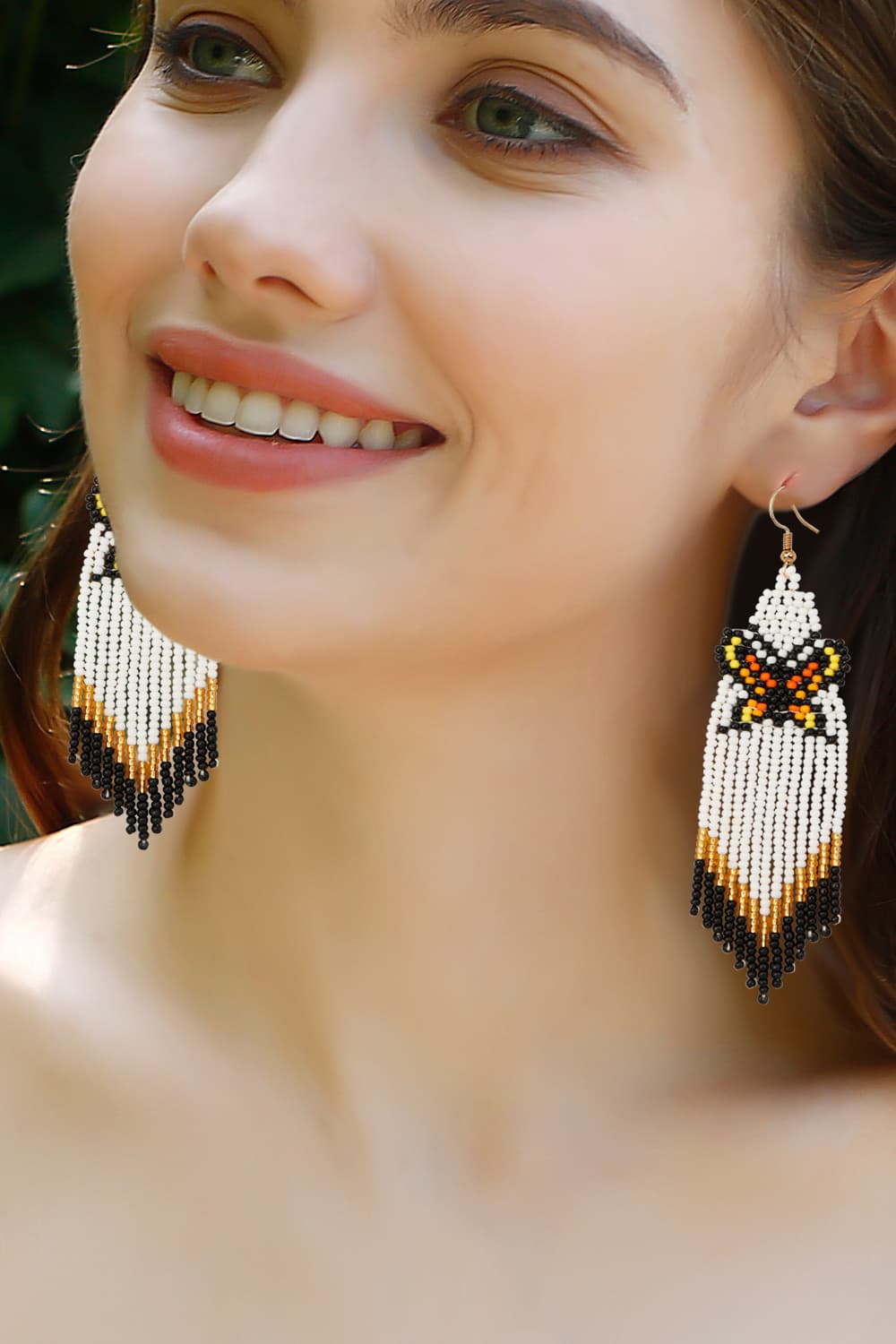 Butterfly Beaded Dangle Earrings - Coco and lulu boutique