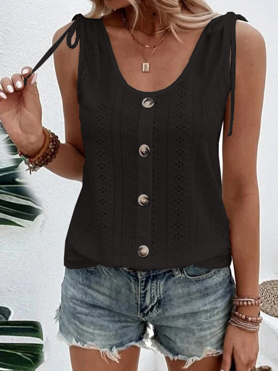 Luna Full Size Scoop Neck Sleeveless Tank Top - Coco and lulu boutique
