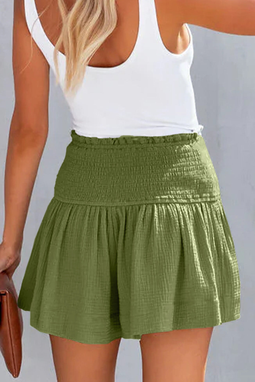 Kelly Smocked Waistband Cotton Shorts - Coco and lulu boutique