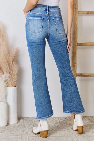 RISEN Full Size High Rise Ankle Flare Jeans - Coco and lulu boutique