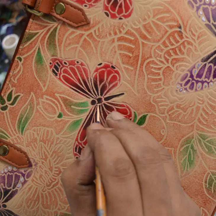 Butterfly Hand Painted Wallet - Coco and lulu boutique