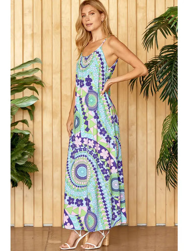 Nora All Over Print Maxi Dress - Coco and lulu boutique