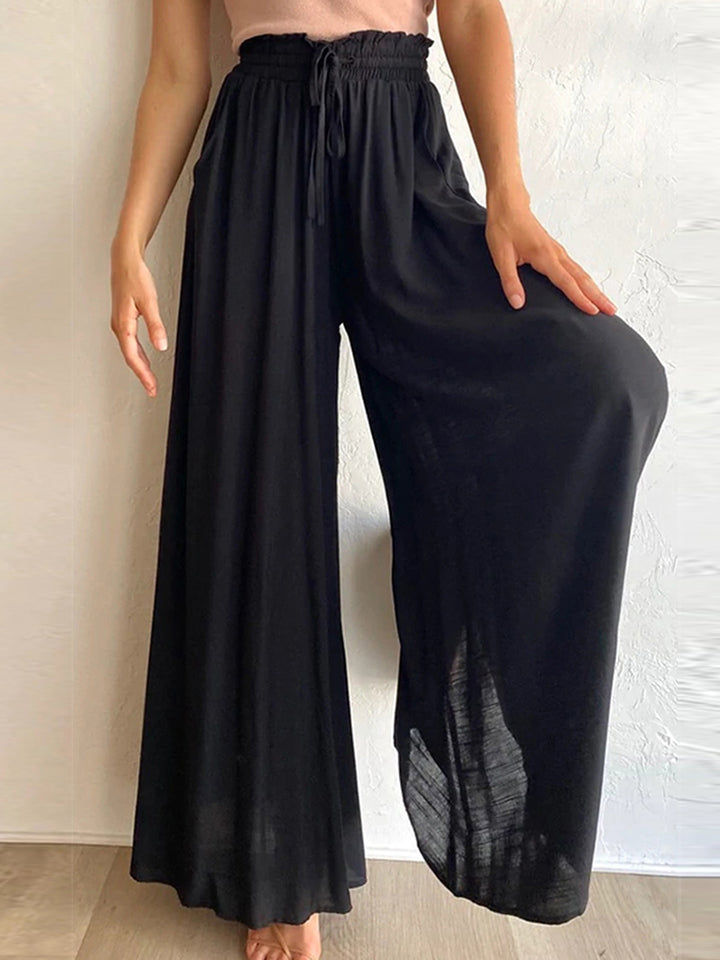 Susan Drawstring Waist Wide Leg Pants - Coco and lulu boutique
