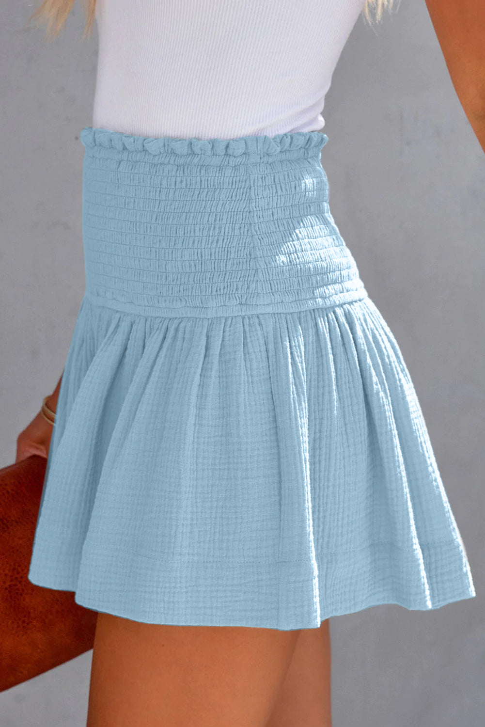 Kelly Smocked Waistband Cotton Shorts - Coco and lulu boutique