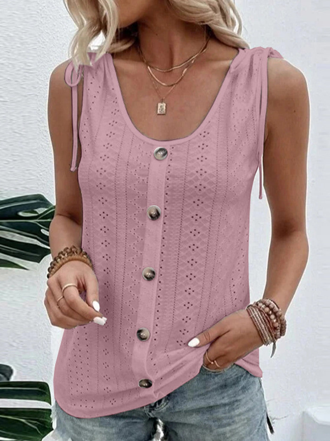 Luna Full Size Scoop Neck Sleeveless Tank Top - Coco and lulu boutique