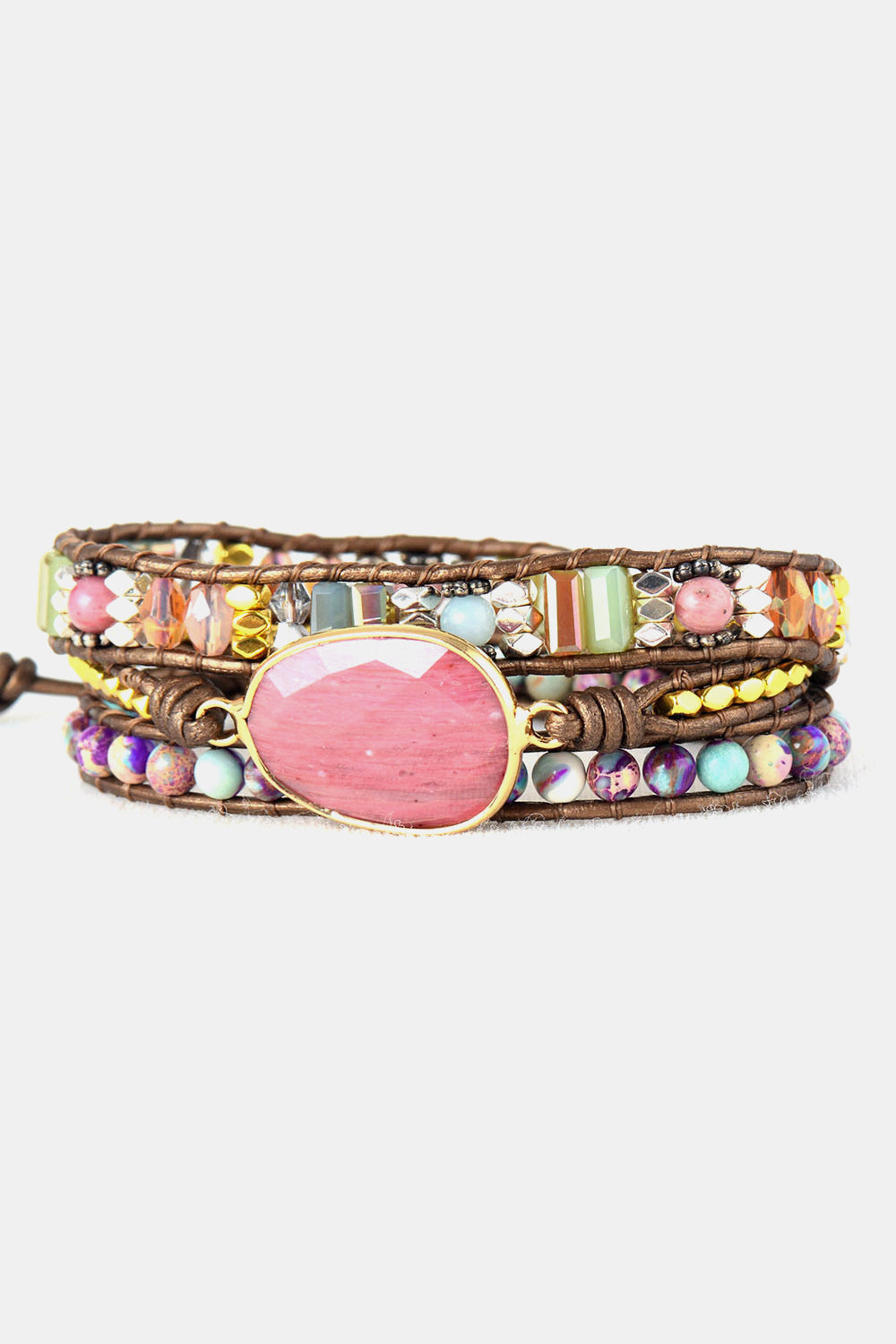 Wrap Bracelet Handmade Crystal Beaded Natural Stone Bracelet - Coco and lulu boutique