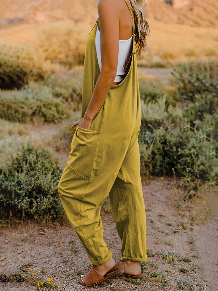 Sydney 2 Full Size Sleeveless V-Neck Pocketed Jumpsuit - Coco and lulu boutique
