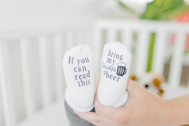 If you can Read this Bring my Grandpa a Beer Baby Socks - Coco and lulu boutique