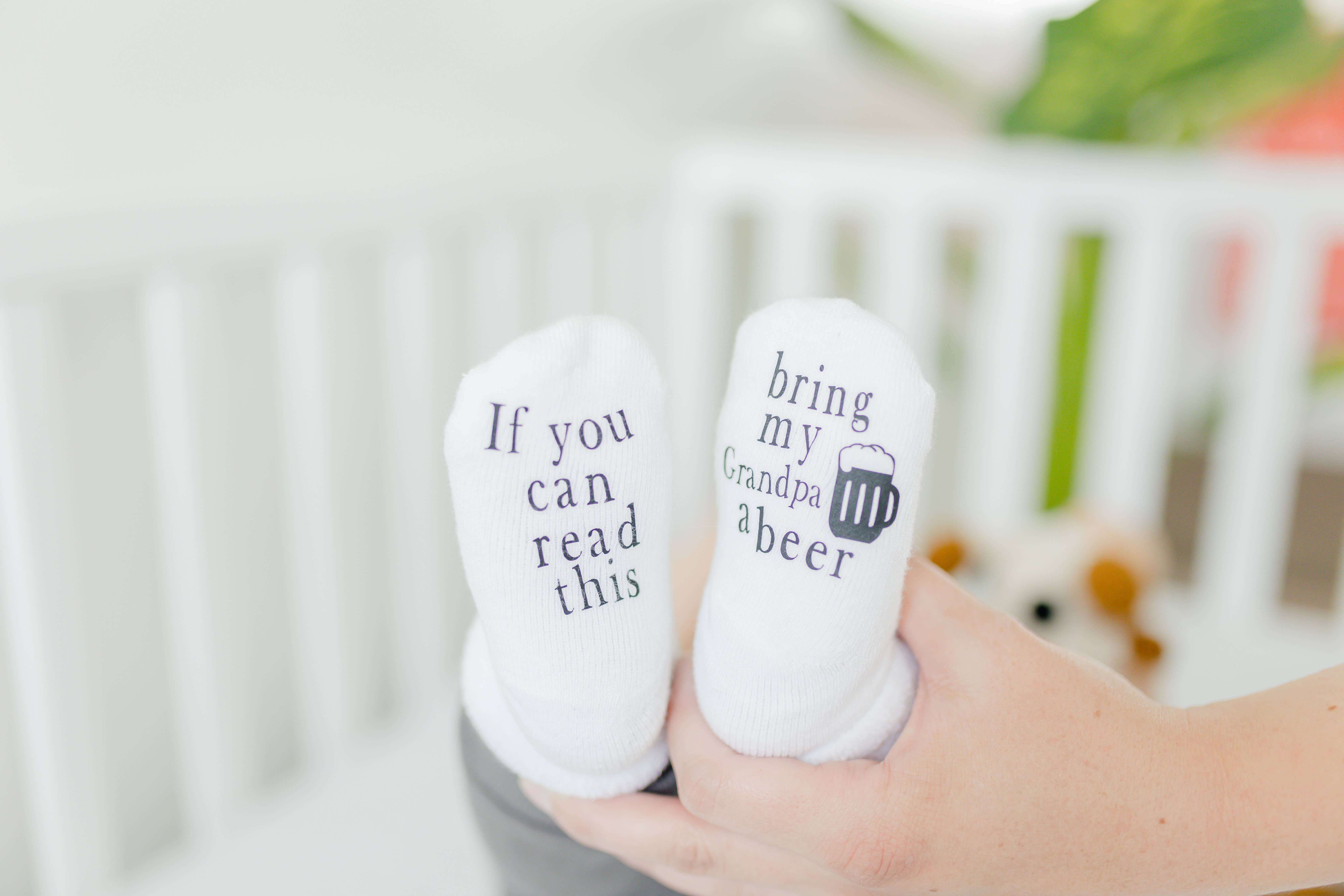 If you can Read this Bring my Grandpa a Beer Baby Socks - Coco and lulu boutique