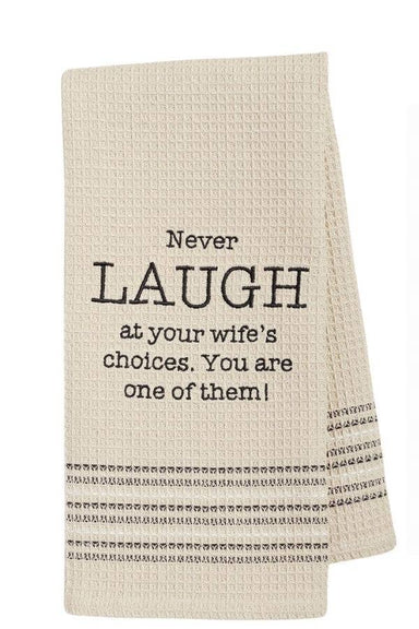 Laugh Waffle-Weave Dishtowel - Coco and lulu boutique