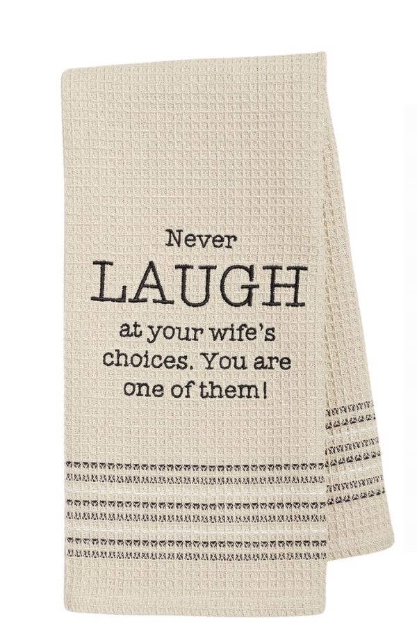 Laugh Waffle-Weave Dishtowel - Coco and lulu boutique