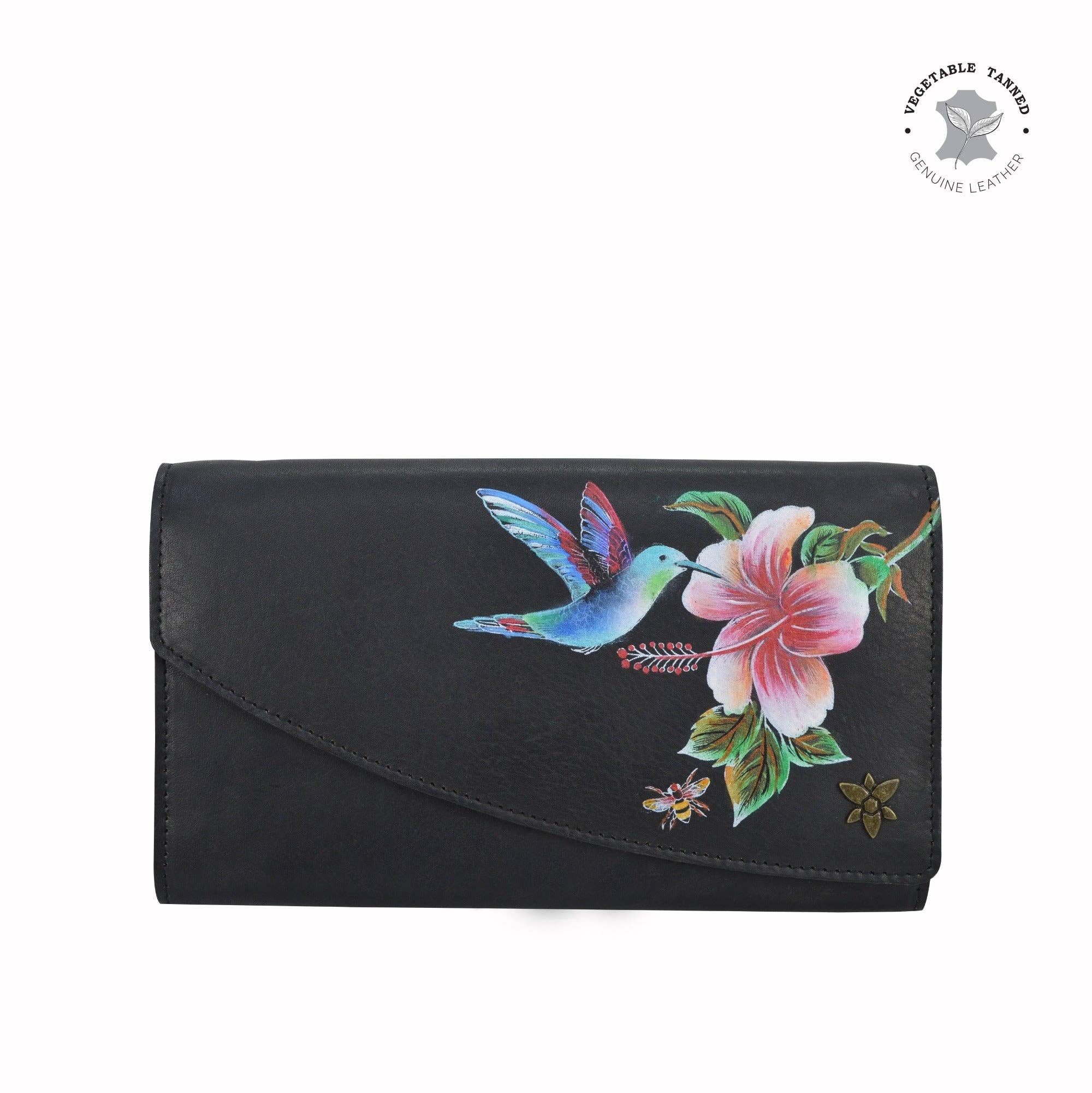 HUMMINGBIRD HAND PAINTED WALLET - Coco and lulu boutique