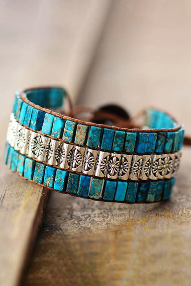 Handmade Triple Layer Natural Stone Bohemian  Bracelet - Coco and lulu boutique